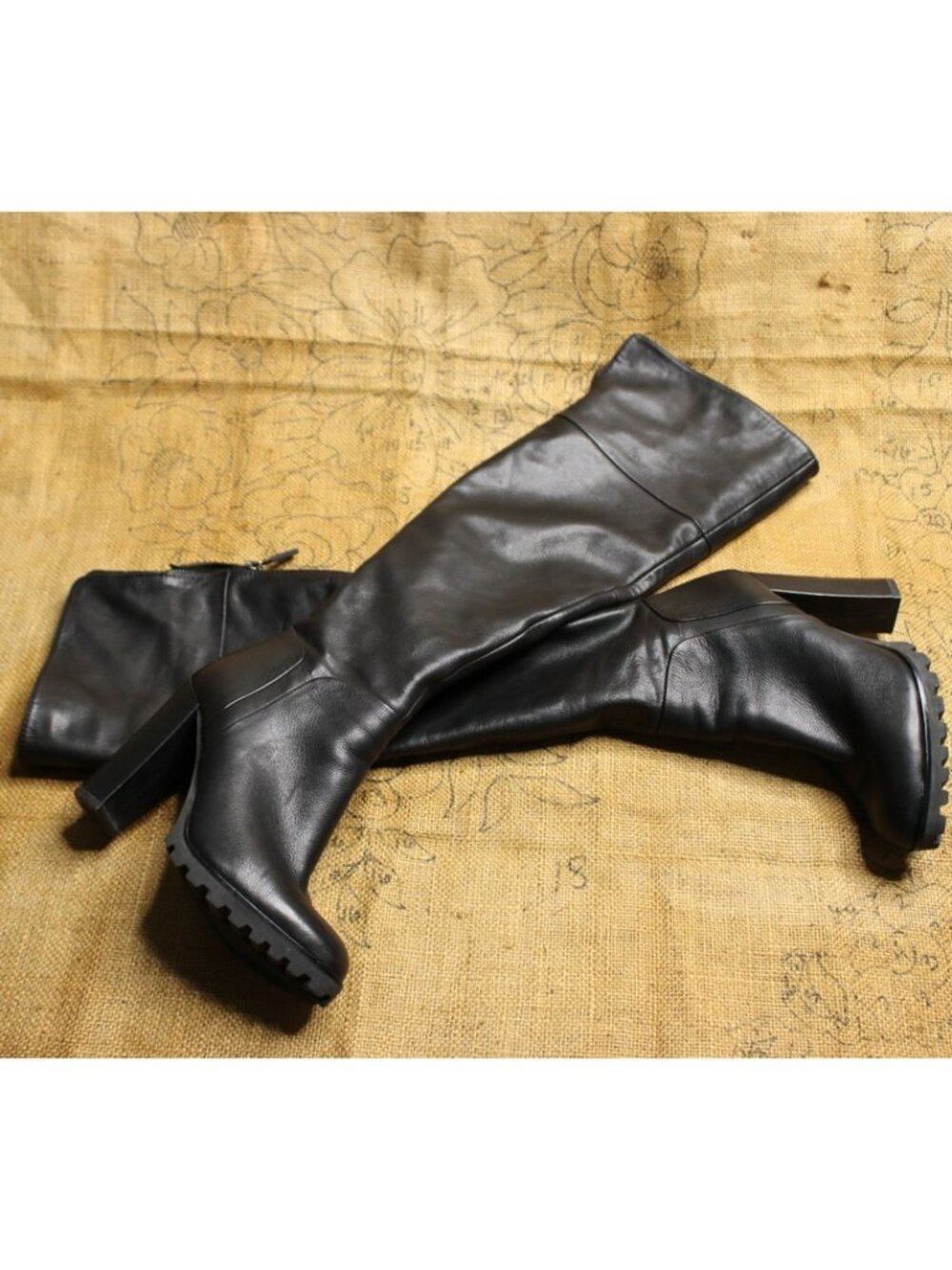 ALDO Black Knee High Platform Lug Sole Boots Chunky Grunge Y2K Goth 6.5 - Picture 6 of 8